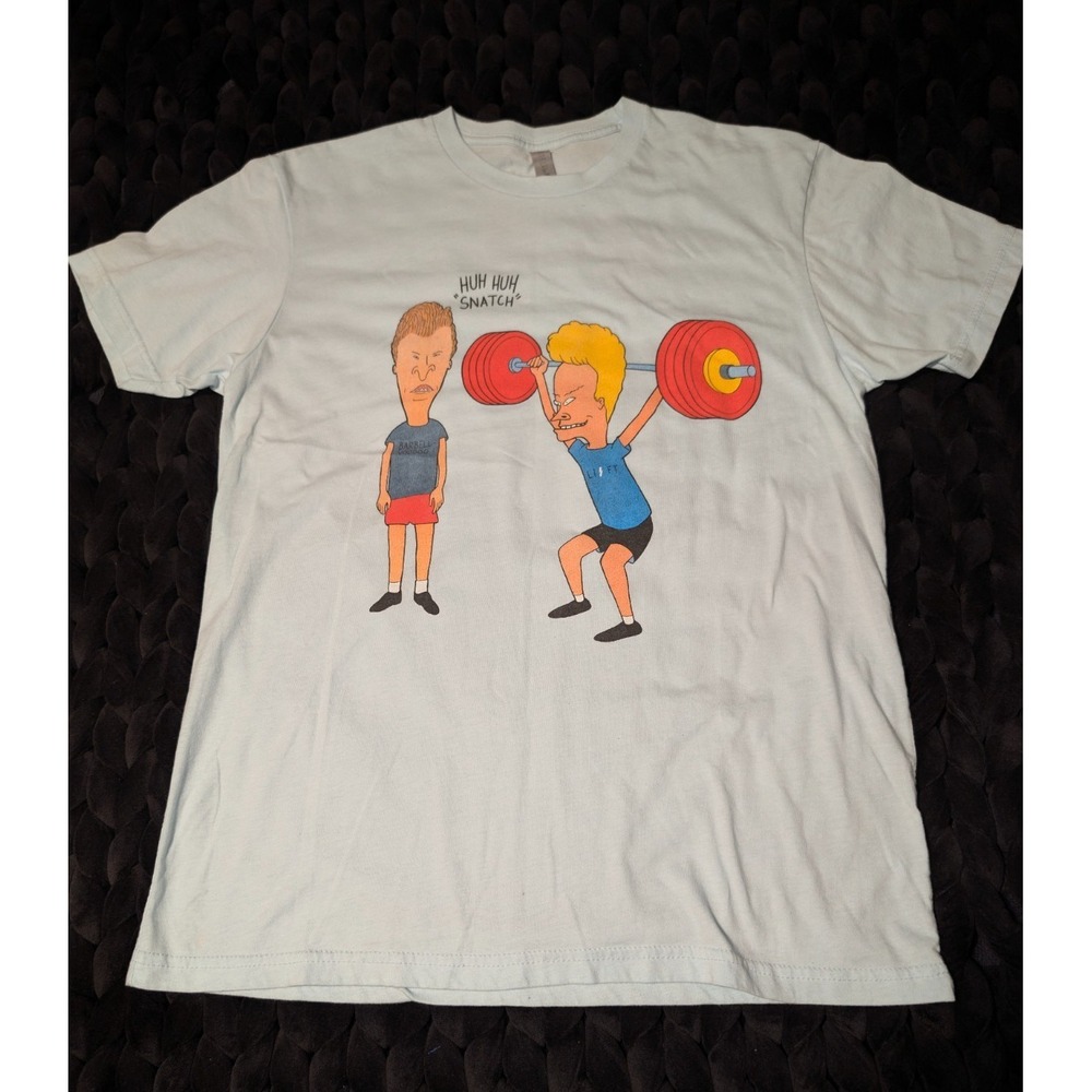 Barbell Voodoo Beavis and Butt-Head Snatcholio Weightlifting T-shirt Size Large